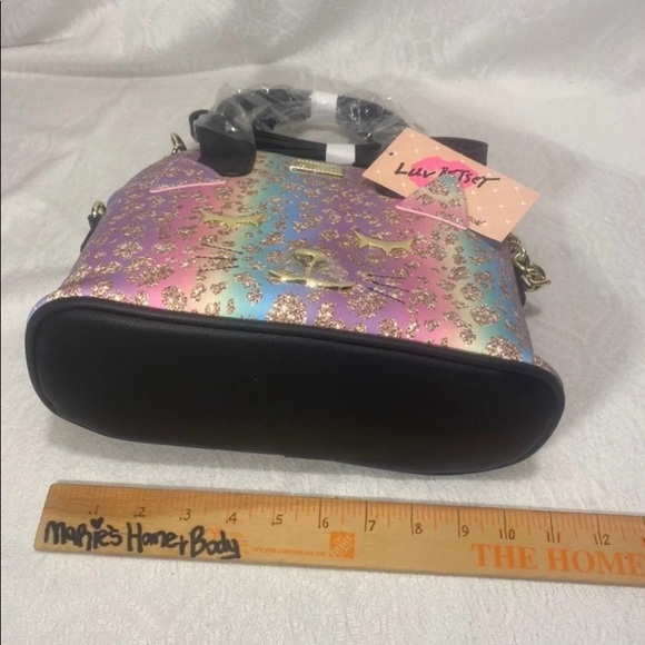 Betsey Johnson Luv Crossbody Purse Womans hand Bag kitty cat rainbow set BNWT - Picture 10 of 11